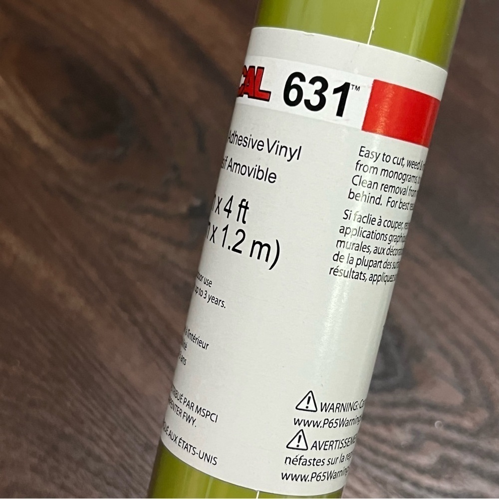 12" X 4ft - Oracal 631 Removable Adhesive Vinyl Roll Olive 631-493 - Picture 2 of 4